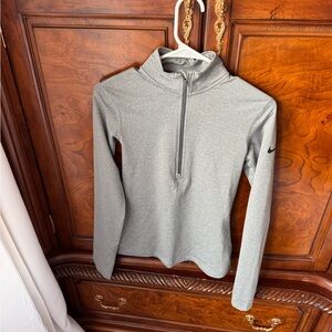 Nike Women's Heather Gray Quarter-Zip Pullover